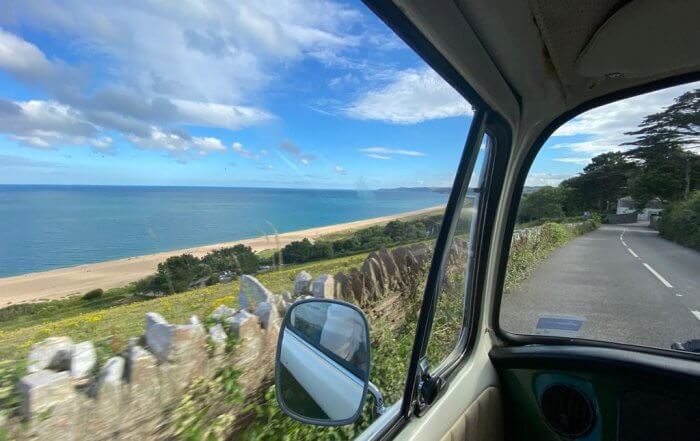 Taking in the Devon views