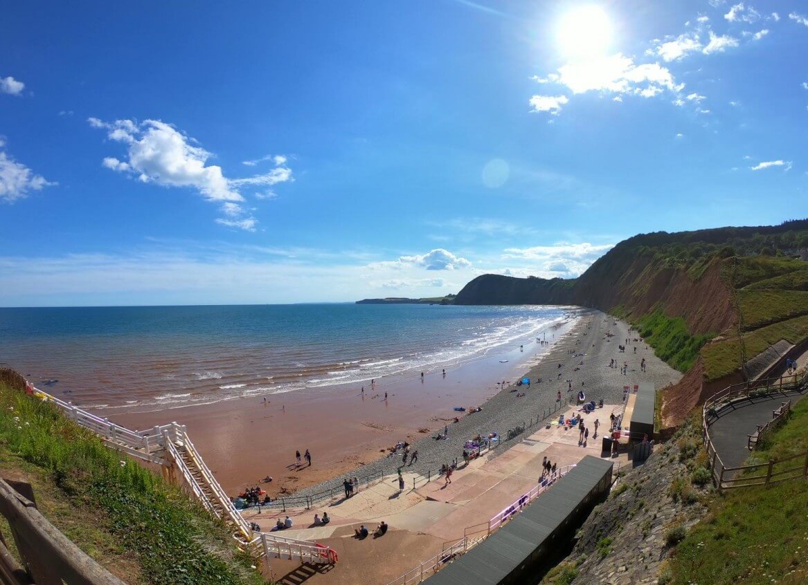 Jacobs Ladder at Sidmouth Beach Devon Sunshine on Jacob's Ladder Beach Sidmouth Devon