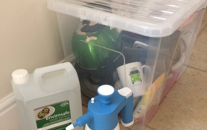 Covid Cleaning and quarantined camping kit