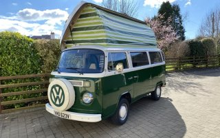 Monty the Classic VW Campervan. Hire from Freebird Campers Devon.