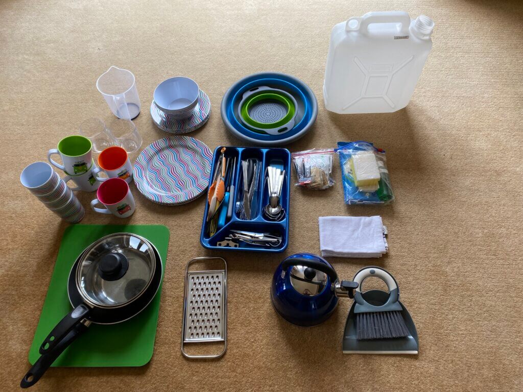 Equipment when hiring a campervan from Freebird Campers