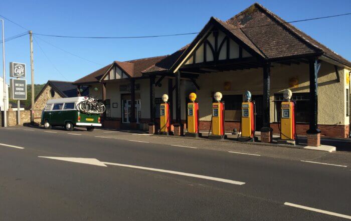 Monty at petrol station in Colyford