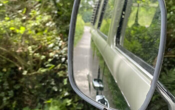 Exploring in a classic VW Campervan