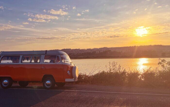 Evening sunset in Axmouth with Bob